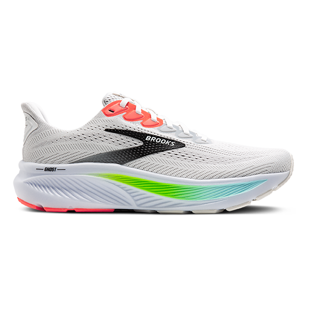 Brooks Ghost 17 White - Pink Clay - Gecko